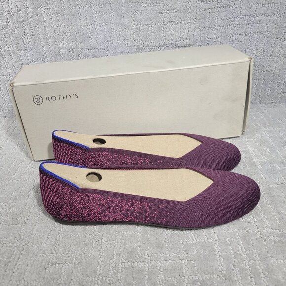 Rothy's The Flat Women's Size US 9 Fig Python Purple Round Toe Ballet Shoes - Picture 3 of 9